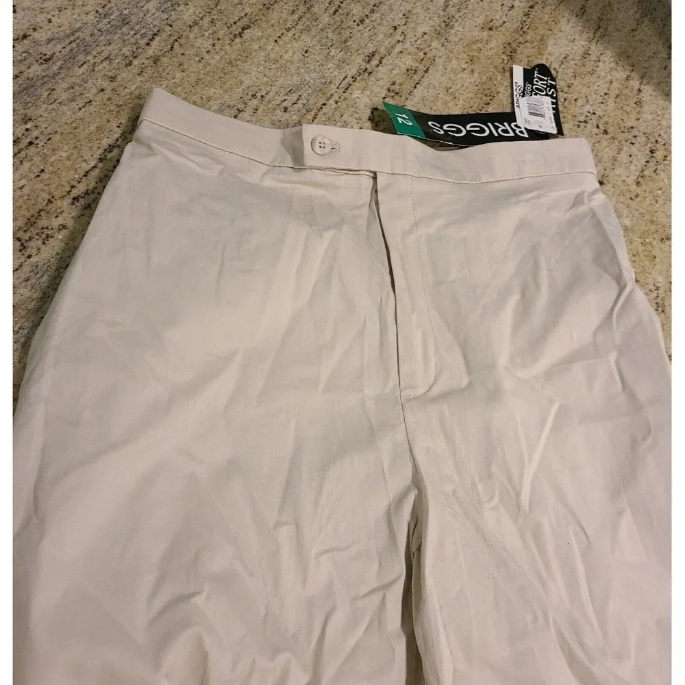 Vintage 1990s Briggs Ankle Comfort High Waist Mom Khaki Tan Women 12 Inseam 25" - Picture 6 of 12